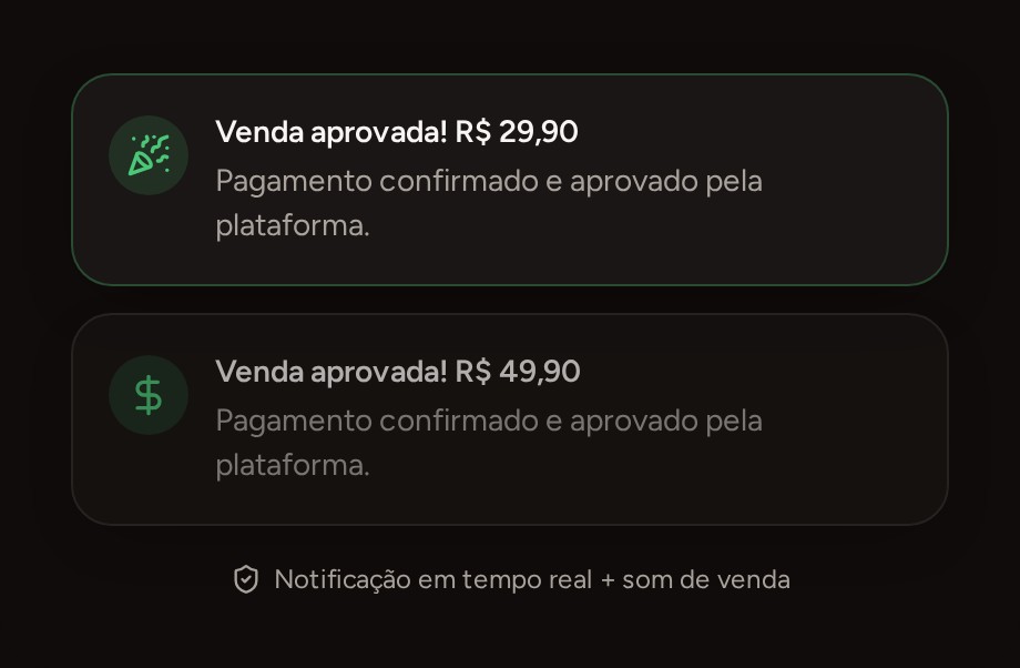 Notificação de venda aprovada no celular